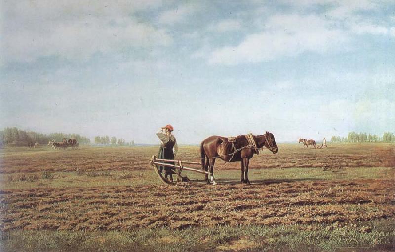 Mikhail Klodt In the Ploughed Field
